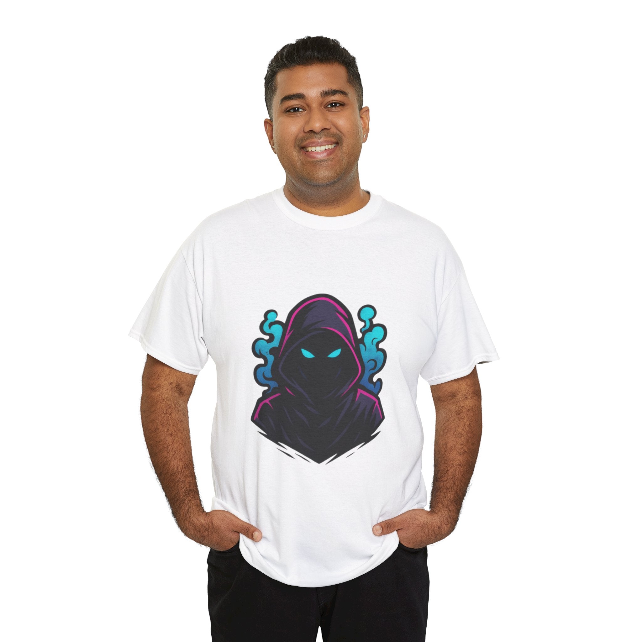 Mysterious Hoodie Graphic Tee, Unisex Cotton T-Shirt, Casual Streetwear