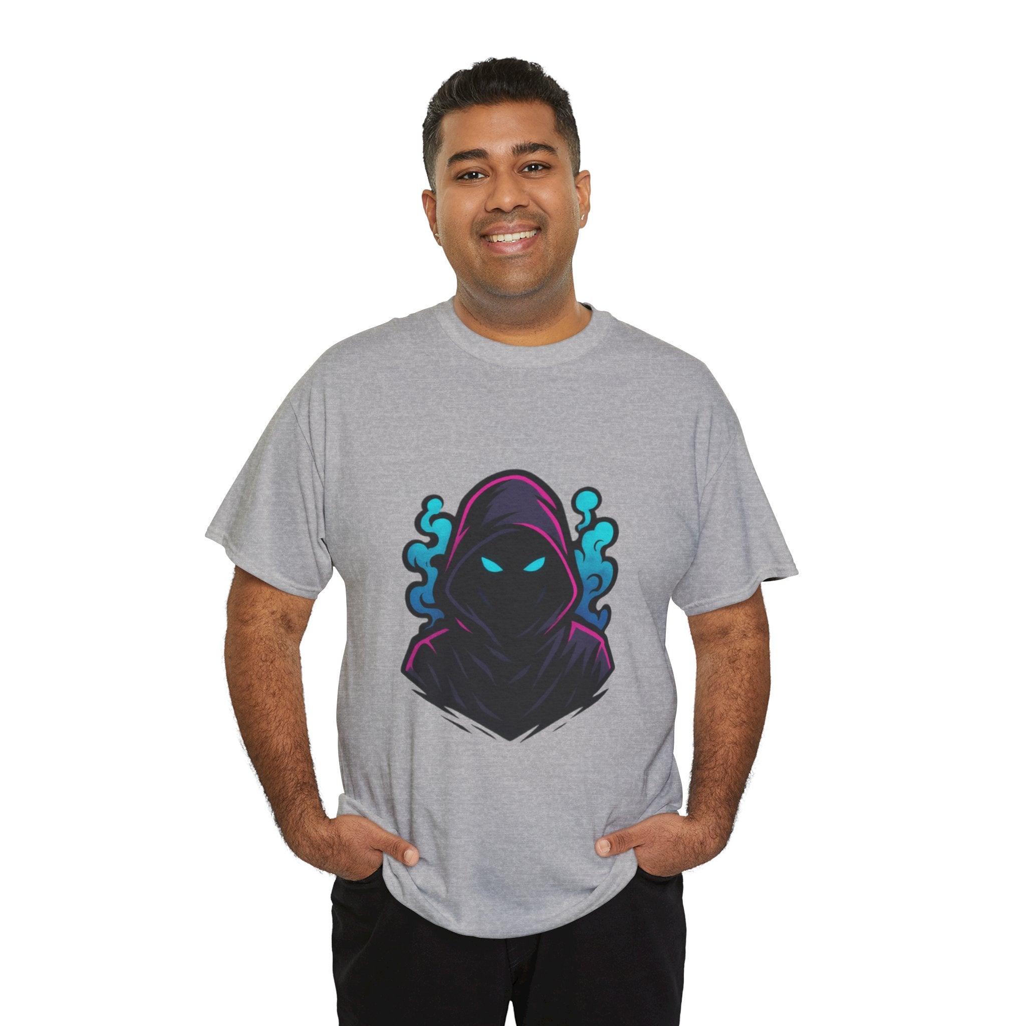 Mysterious Hoodie Graphic Tee, Unisex Cotton T-Shirt, Casual Streetwear