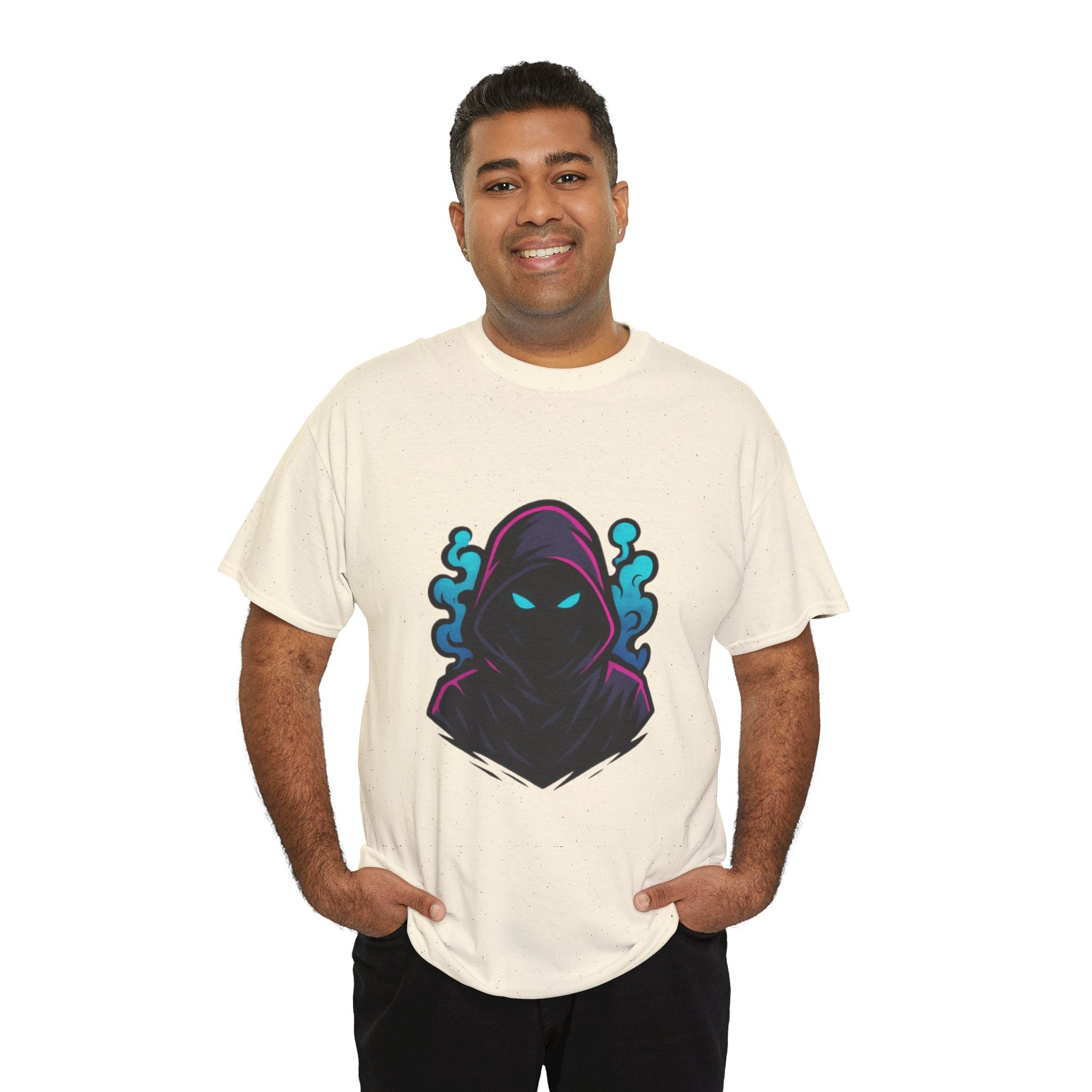 Mysterious Hoodie Graphic Tee, Unisex Cotton T-Shirt, Casual Streetwear