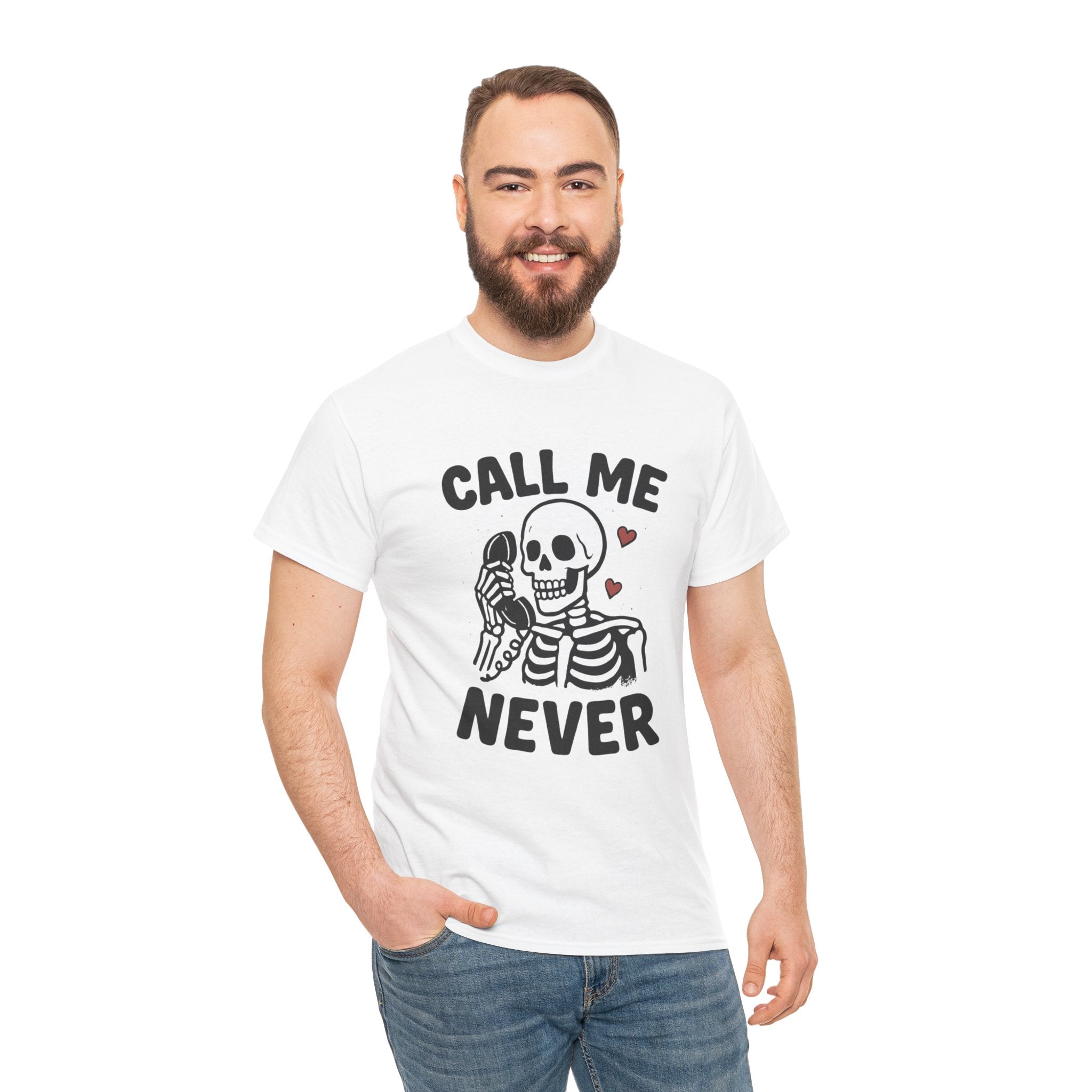 Skeleton Tee - Unisex Heavy Cotton T-Shirt, Fun Halloween Shirt