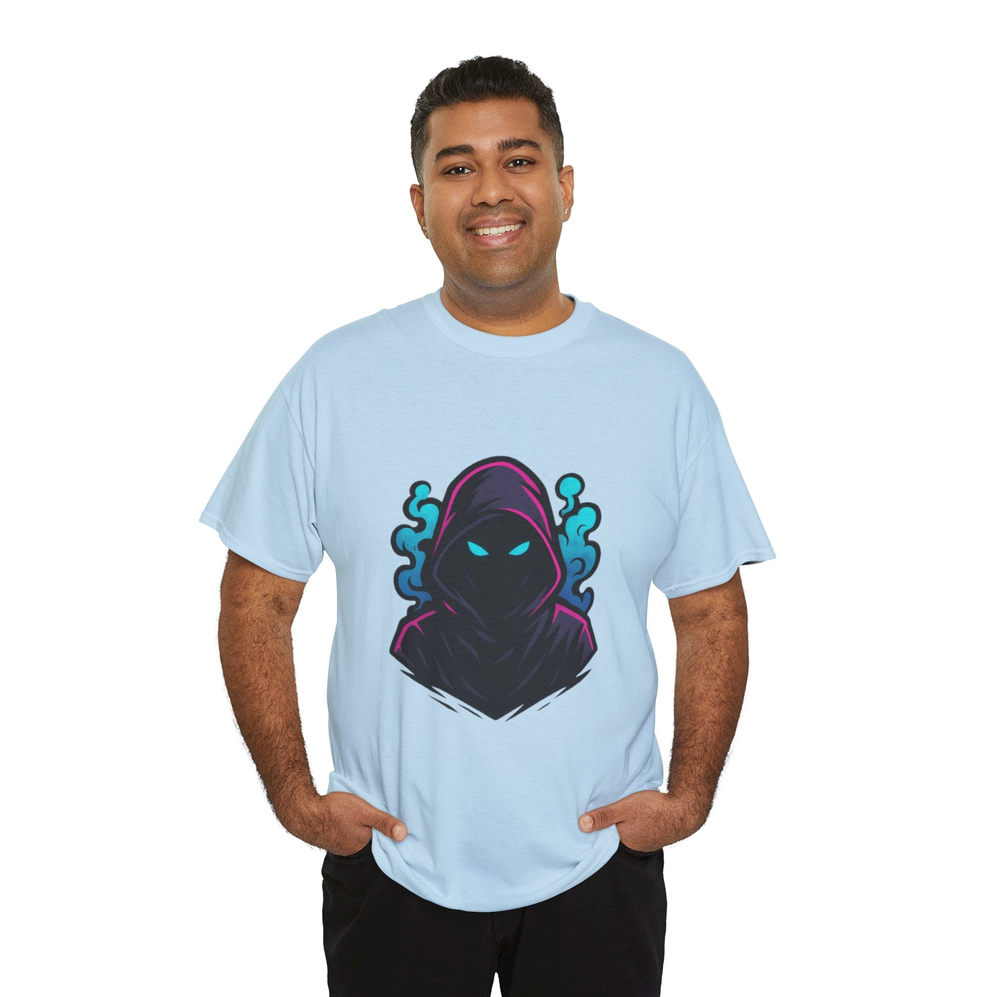 Mysterious Hoodie Graphic Tee, Unisex Cotton T-Shirt, Casual Streetwear