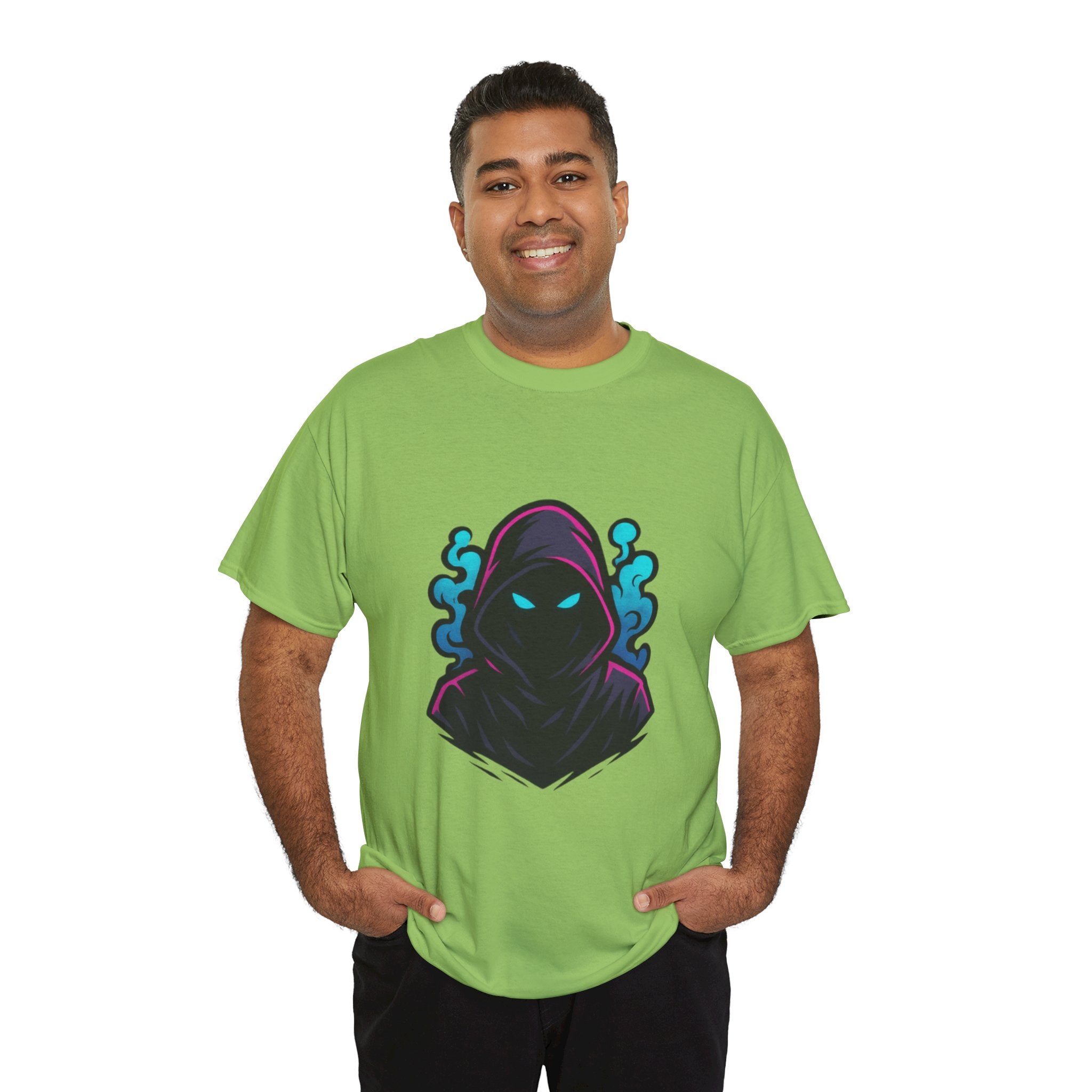 Mysterious Hoodie Graphic Tee, Unisex Cotton T-Shirt, Casual Streetwear